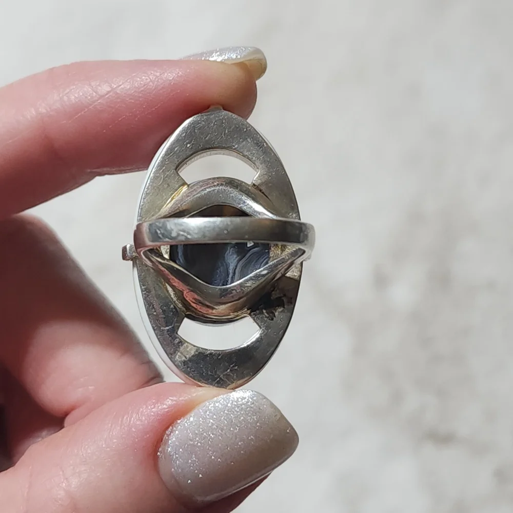 HSN Rarities Druzy Quartz Sterling Silver Statement Ring Size 9